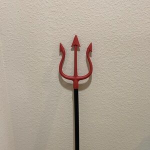 Red and Black Trident Halloween Prop